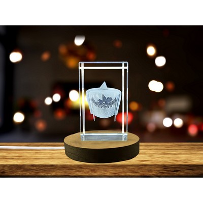 Turban of Sultan 3D Engraved Crystal w/LED Base