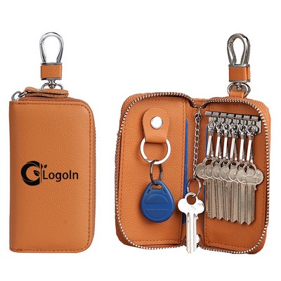 Car Key Case Holder , Leather Car Smart Key Fob Case with Keychain