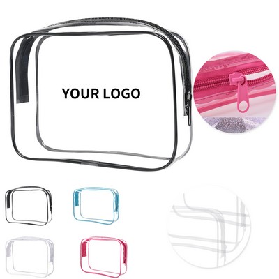 PVC Zippered Clear Toiletry Pouch With Waterproof Design