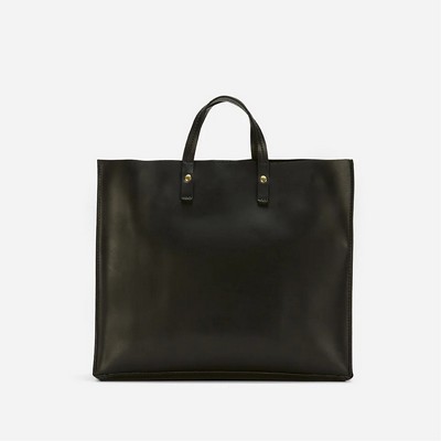 Merkato Black Shopper Leather Tote Bag