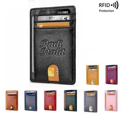RFID Leather Credit Card Case