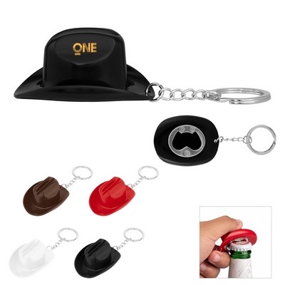 Cowboy Hat Bottle Opener Keychain