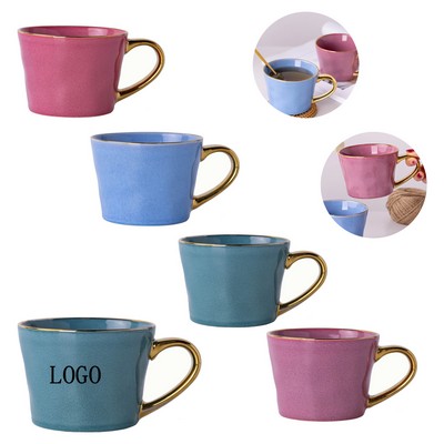Premium Gold Trim Ceramic Cup 10 oz
