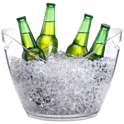 4L Medium Clear Plastic Champagne Bucket Double Wall Ice Bucke
