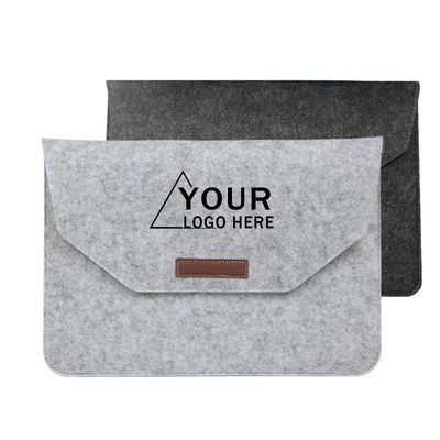 Felt Laptop Sleeve Case With Hook And Loop Closure