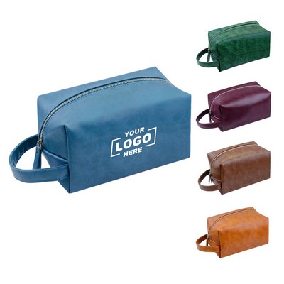 Premium Leather Dopp Kit Toiletry Bag