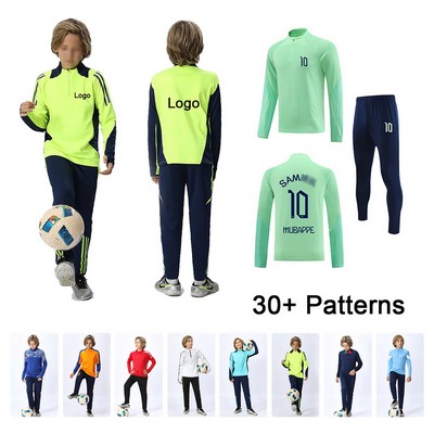 Kids Adult Half Zip Long Sleeve Track Suit Custom Sports Wear