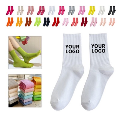 Jacquard Knit Cotton Crew Sports Socks