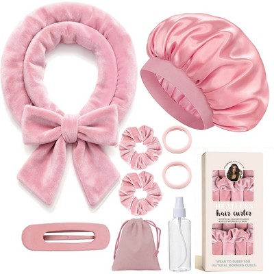 39" Velvet Satin Heatless Hair Curler Products Set W/ Gift Box