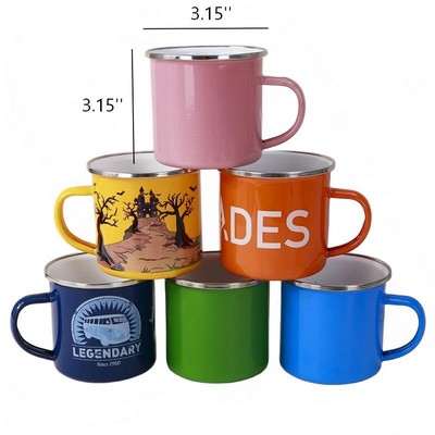 12 Oz Vintage Metal Enamel Camping Mug