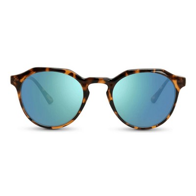 Wynwood Glossy Brown Tortoise Frame - Blue Mirror Lens