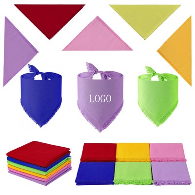 Solid Color Fringed Pet Neckerchief