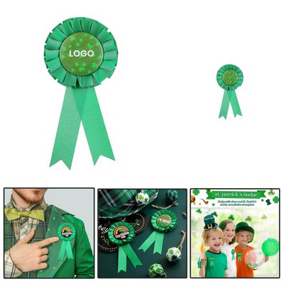 St. Patrick'S Clover Tinplate Party Badge