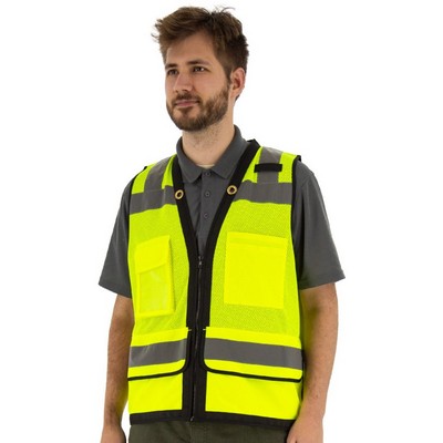 Zipper Front High Visibility Heavy Duty Mesh Vest, ANSI 2, Type R