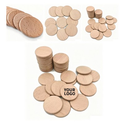Round Wooden Token Promotional Coin Custom Imprint
