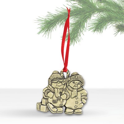 Classic Snowmen Pair Ornament (2" x 1.75")