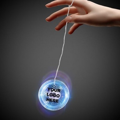 2" Pad Printed Light-Up Clear Yo-Yo w/Blue LED(Pad Print)