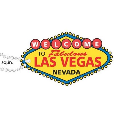 Welcome to Las Vegas Sign Promotional Key Chain w/ Black Back (3 Square Inch)