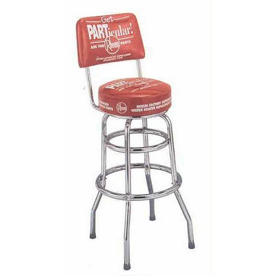 Double Ring Bar Stool w/Back- Seat, Sideband & 2 Back Logo