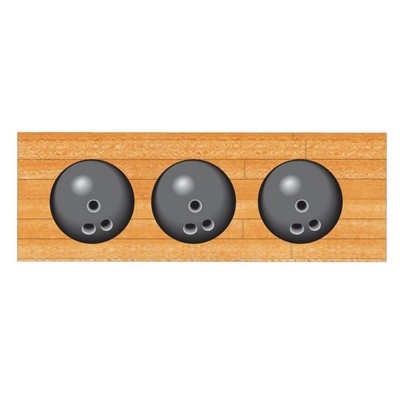 Gray Bowling Ball Panoramic Badge w/ Bar Pin (1 5/8"x4 5/8")