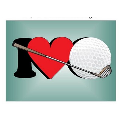 I Love Golf Rectangle Badge w/ Bar Pin (2"x3")