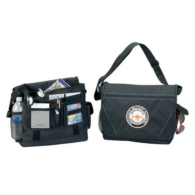 Black Messenger Bag w/ Organizer Pockets