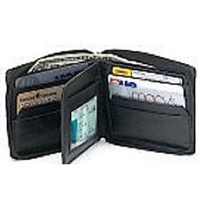 Men's Lamb Zip Around Wallet w/Middle Flap & ID Slot