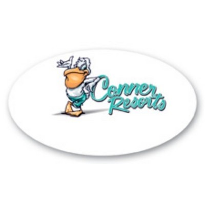 Full Color 50 Mil Name Badge (1.625"x2.875") Oval