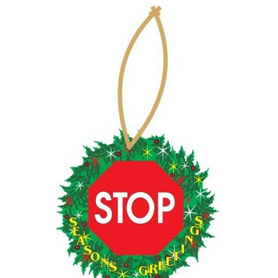 Stop Sign Gift Shop Wreath Ornament w/ Mirrored Back (10 Square Inch)