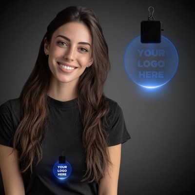 2 1/2" Pad Printed Blue Light-Up Medallion