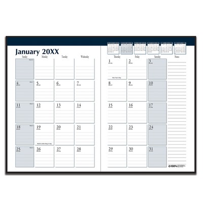 Custom Full-Color Monthly Business Planner w/1-Piece Stitched Cover