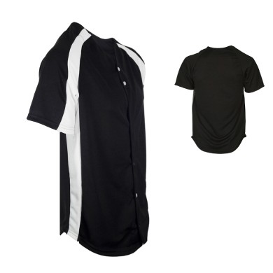 Youth Full Button Cool Mesh Pro-Style Baseball Jersey Shirt w/ Contrast Sleeve