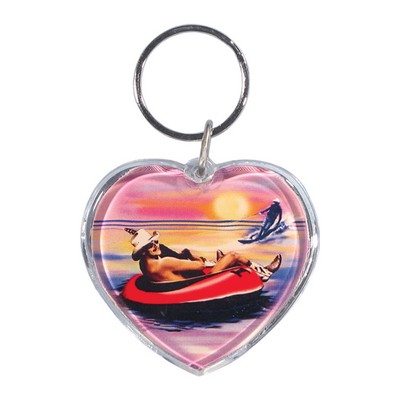 Full Color Heart Shape Acrylic Keytag (1 3/4")
