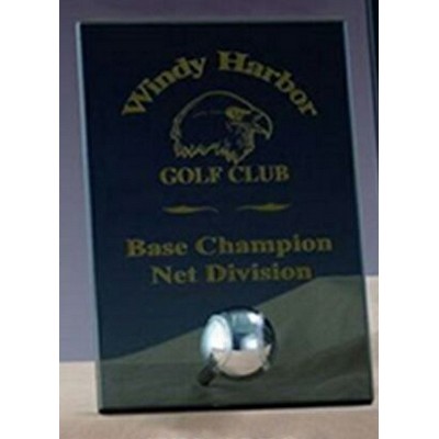 Silver Basketball Smoked Glass Plaque (6"x8.5")