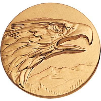 2" Eagle Head Stamped Medallion Insert Disc