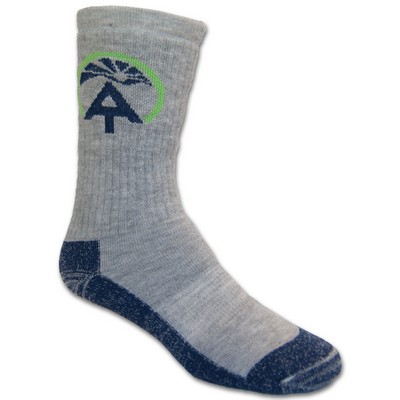 Made in the USA Wool Outdoor Crew Sock w/Knit In Design