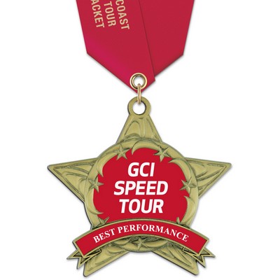 AS Full Color Medal w/Satin Neck Ribbon (3 3/8")