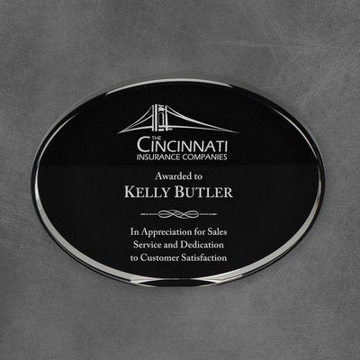 Oval Acrylic Award, Black, 7"L