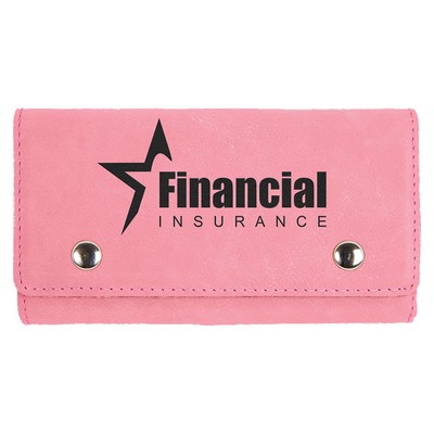 Pink Leatherette Card & Dice Set