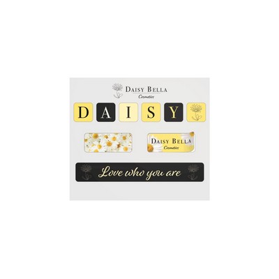 Overlaminated White Vinyl Tech Decals (4"x 3 1/2") - Keyboard