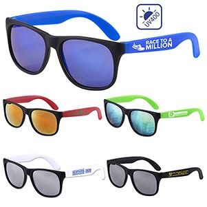 "Newport Tint" Colored Mirror Tint Sunglasses w/Matte Frame (Overseas)