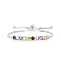Jilco Inc. Multi Gemstone Bolo Bracelet