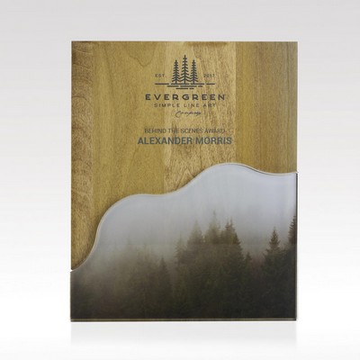 Plaque Wave Puzzle - Customizable Acrylic Wood Award 9x12