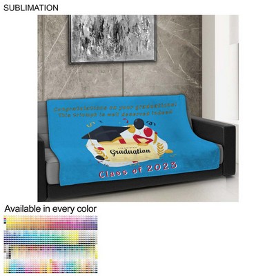 Graduation Blanket in Plush & Cozy Mink Flannel Fleece, Couch Size, Sublimated Edge To Edge 50"x60"