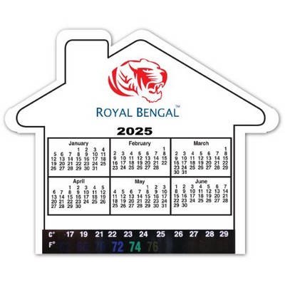 House Shaped Calendar Thermometer Magnet