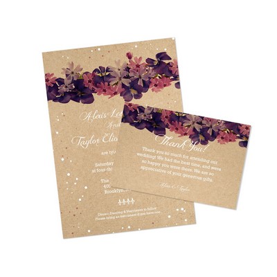 6" x 6" - Brown Kraft Announcement Cards - 18PT Uncoated - Full Color