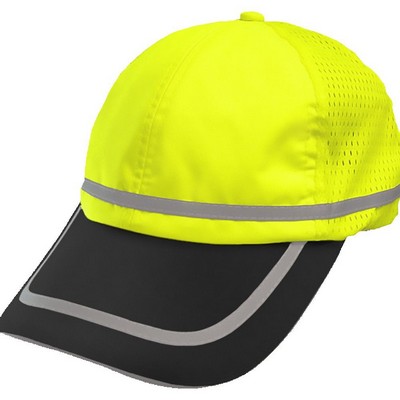 Reflective Apparel™ Hi-Vis 2-Tone Adjustable Safety Baseball Hat-Cotton Sweatband