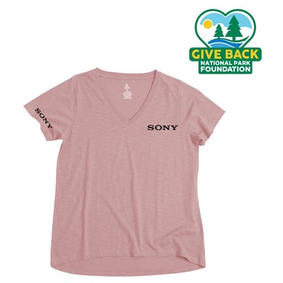 ACE Ladies' Slub A-Line V Neck T-Shirt