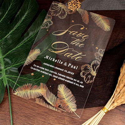 Custom Full Color Printed Clear Acrylic Invitations - 4" x 6"