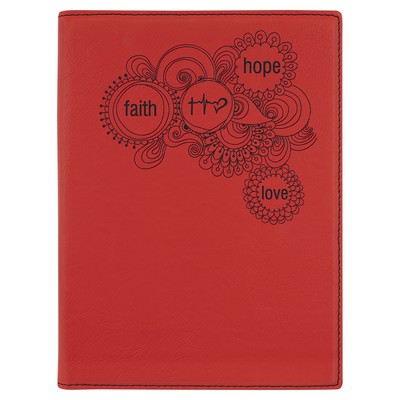 7" x 9" Red Leatherette Small Portfolio with Notepad